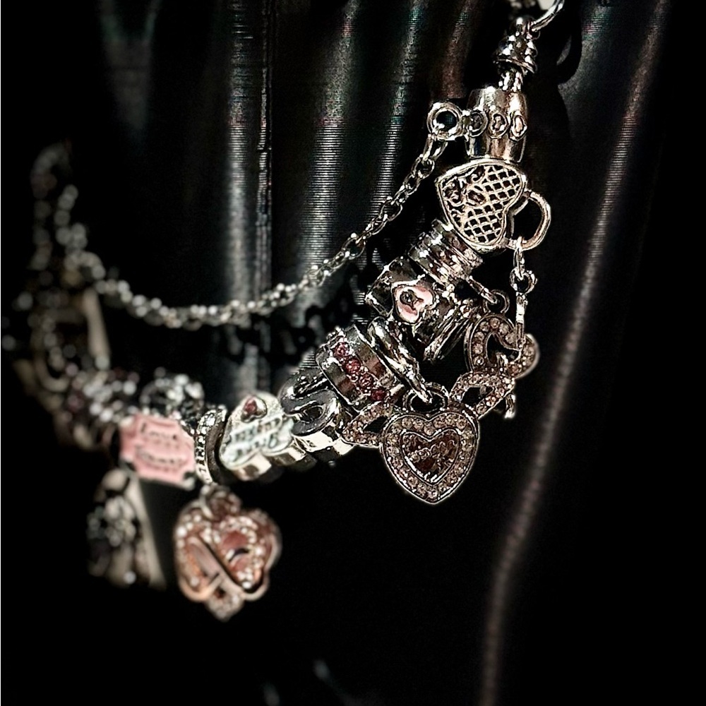 Silver and Pink Charm Bracelet - Picture 4 of 5
